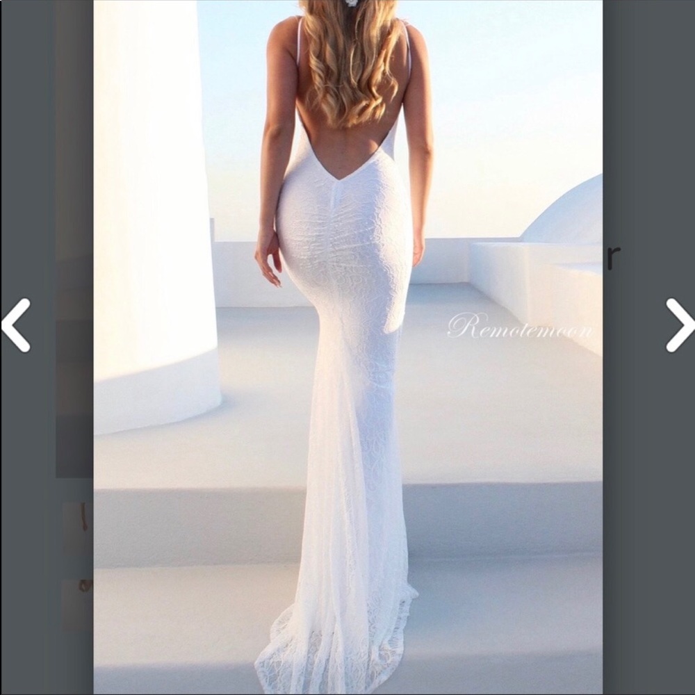 Low Back White lace dress